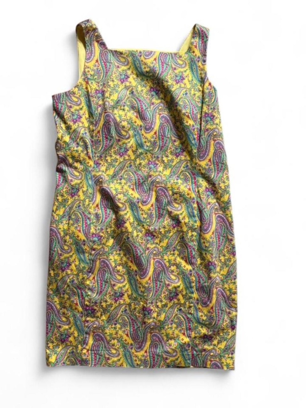 Vintage Ralph Lauren yellow paisley dress Size 16